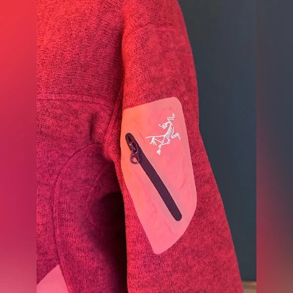 Women’s Arc'teryx Covert fleece jacket Red Full Zip Size Large - Picture 2 of 8